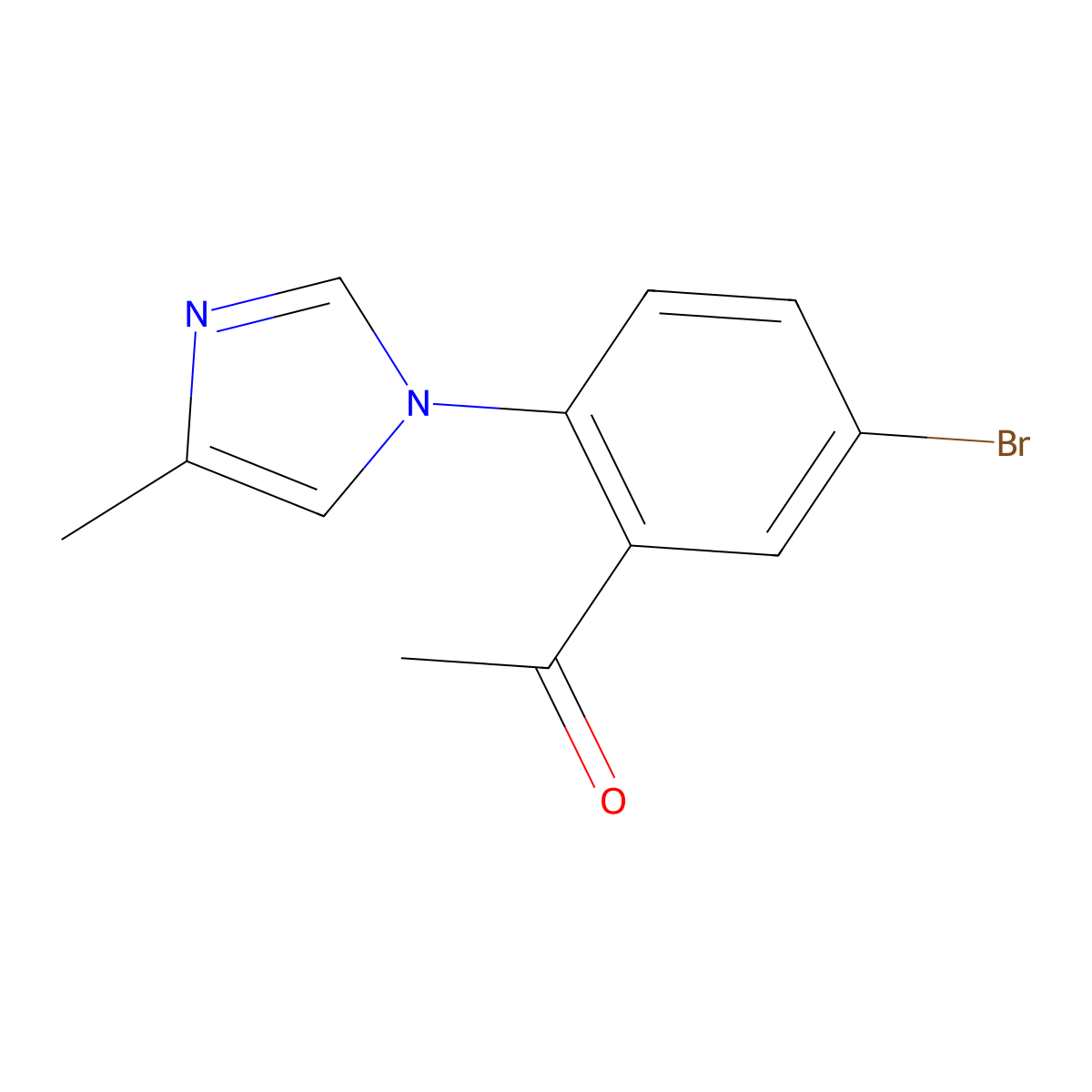 1-[5-bromo-2-(4-methyl-1H-imidazol-1-yl)phenyl]ethan-1-one molecular structure, CAS 2172191-61-4