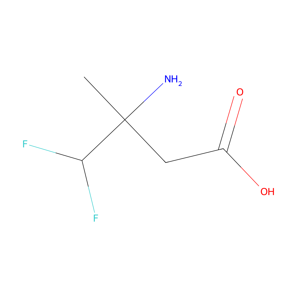 3-Amino-4,4-difluoro-3-methylbutanoic acid molecular structure, CAS 2172192-43-5