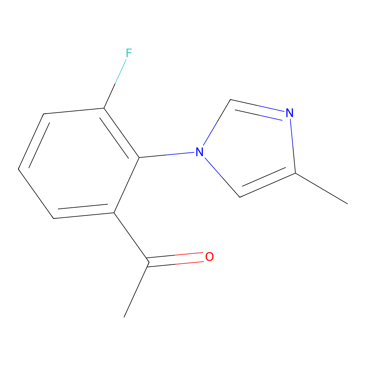 1-[3-fluoro-2-(4-methyl-1H-imidazol-1-yl)phenyl]ethan-1-one molecular structure, CAS 2172197-61-2