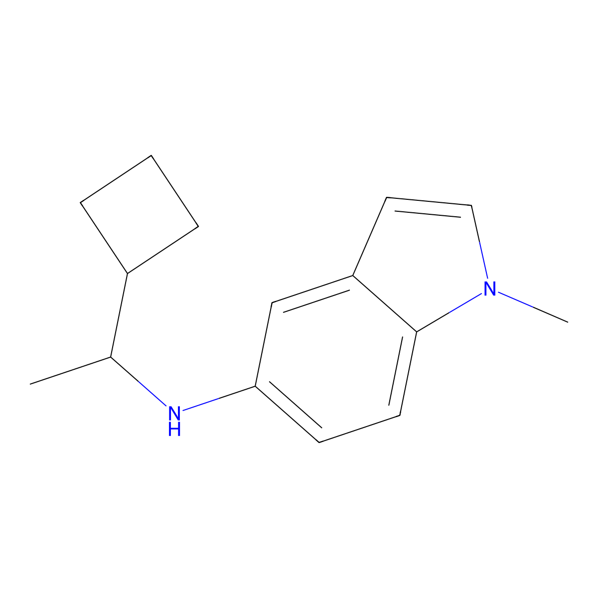 N-(1-cyclobutylethyl)-1-methyl-1H-indol-5-amine molecular structure, CAS 2172197-93-0