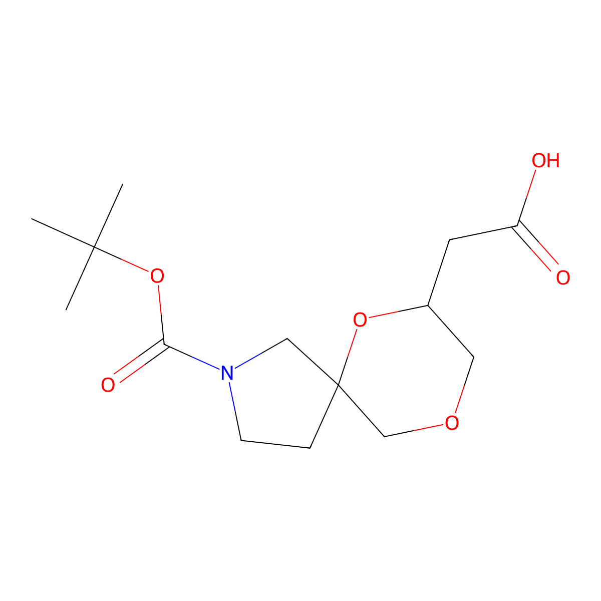 2-{2-[(Tert-butoxy)carbonyl]-6,9-dioxa-2-azaspiro[4.5]decan-7-yl}acetic acid molecular structure, CAS 2172200-30-3