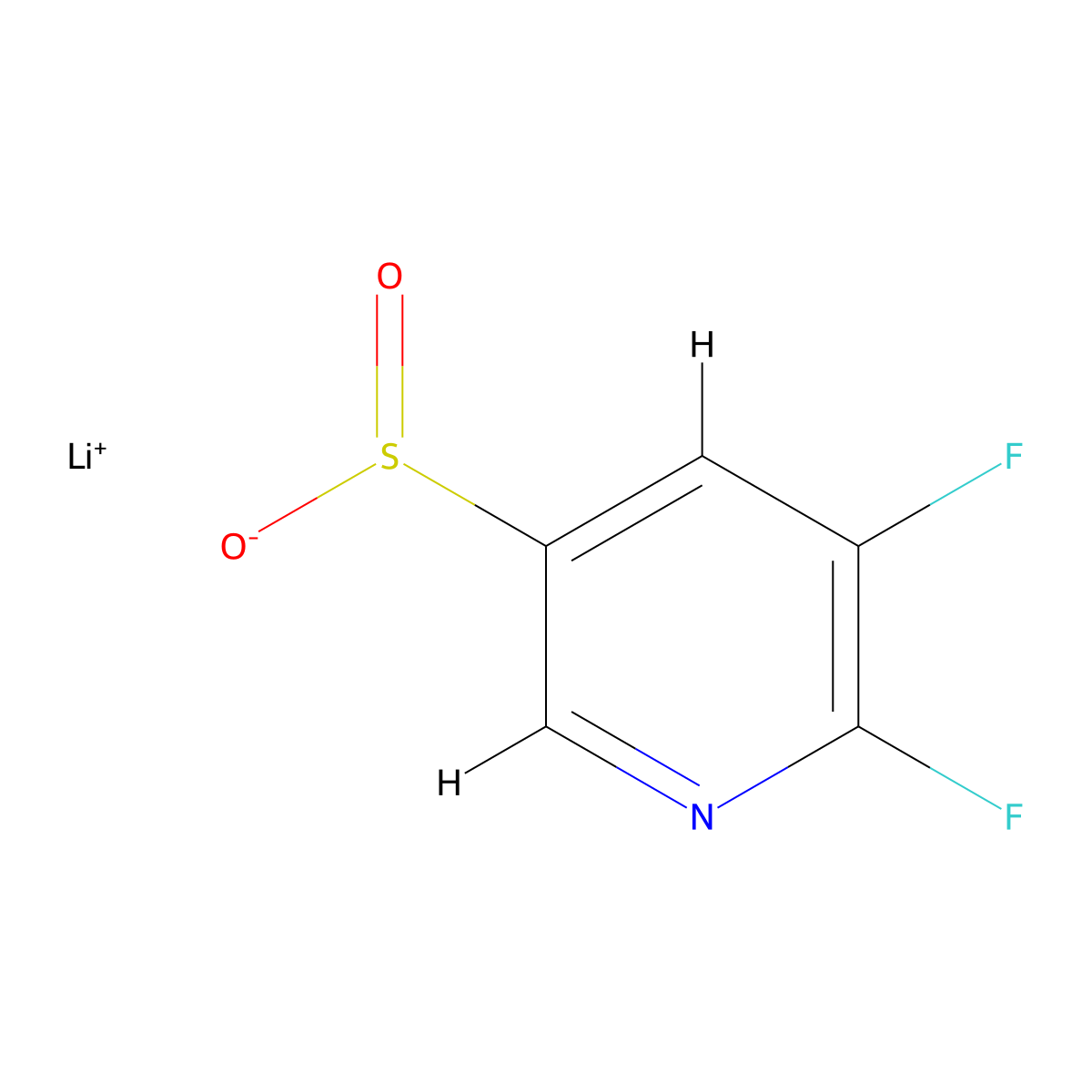 Lithium(1+) ion 5,6-difluoropyridine-3-sulfinate molecular structure, CAS 2172212-61-0