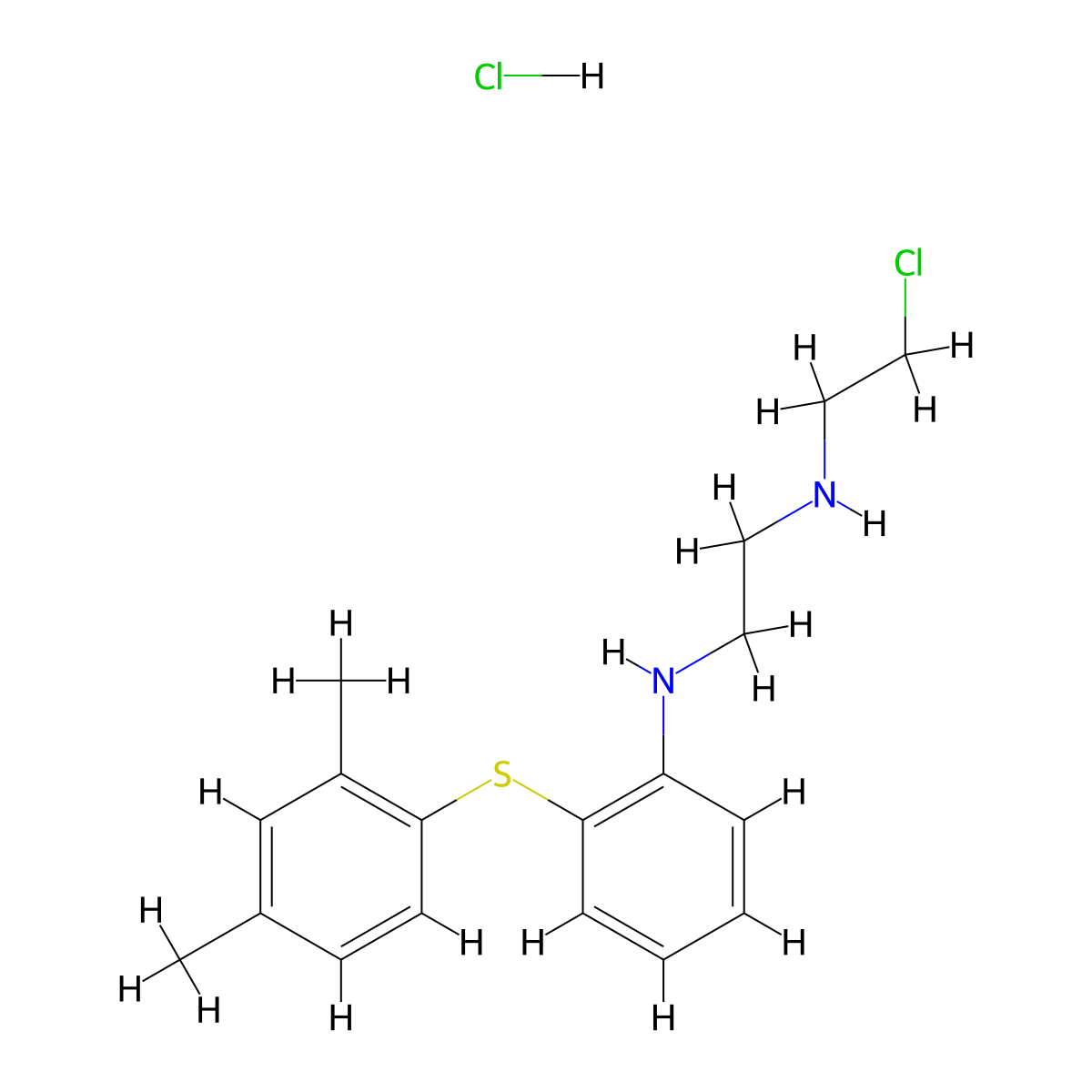 N-{2-[(2-chloroethyl)amino]ethyl}-2-[(2,4-dimethylphenyl)sulfanyl]aniline hydrochloride molecular structure, CAS 2172212-69-8