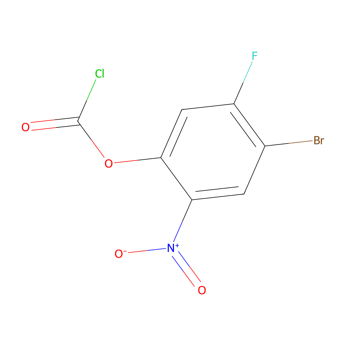 4-Bromo-5-fluoro-2-nitrophenyl chloroformate molecular structure, CAS 2172212-70-1
