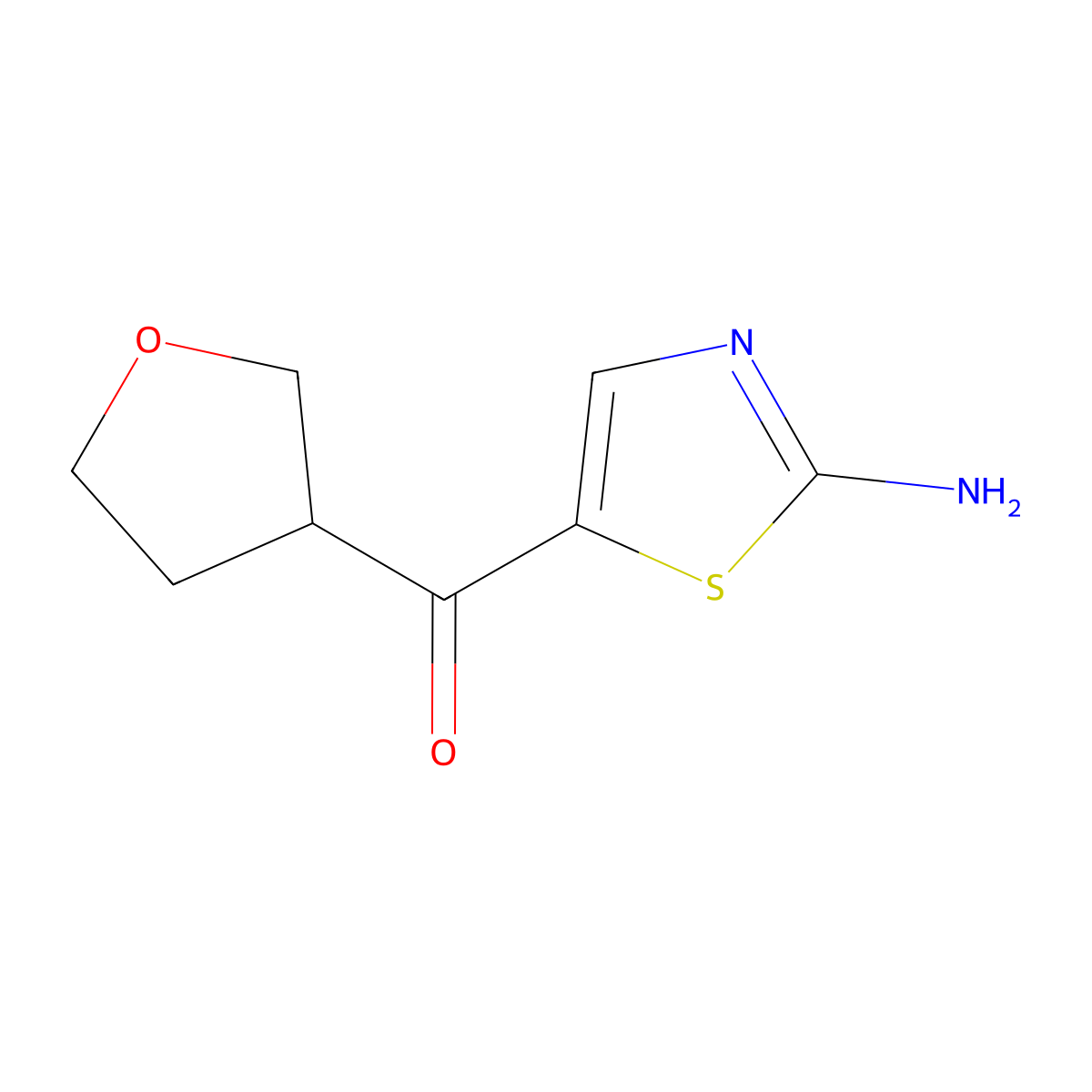 5-(Oxolane-3-carbonyl)-1,3-thiazol-2-amine molecular structure, CAS 2172216-83-8