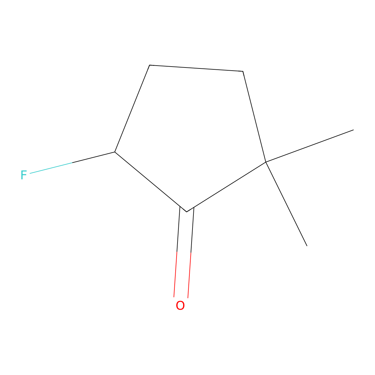 5-Fluoro-2,2-dimethylcyclopentan-1-one molecular structure, CAS 2172218-63-0