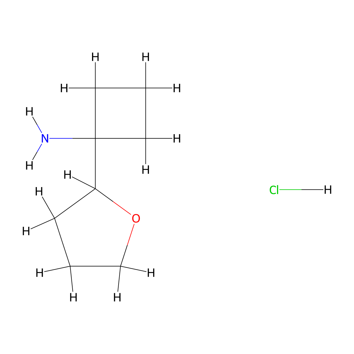1-(Oxolan-2-yl)cyclobutan-1-amine hydrochloride molecular structure, CAS 2172219-48-4