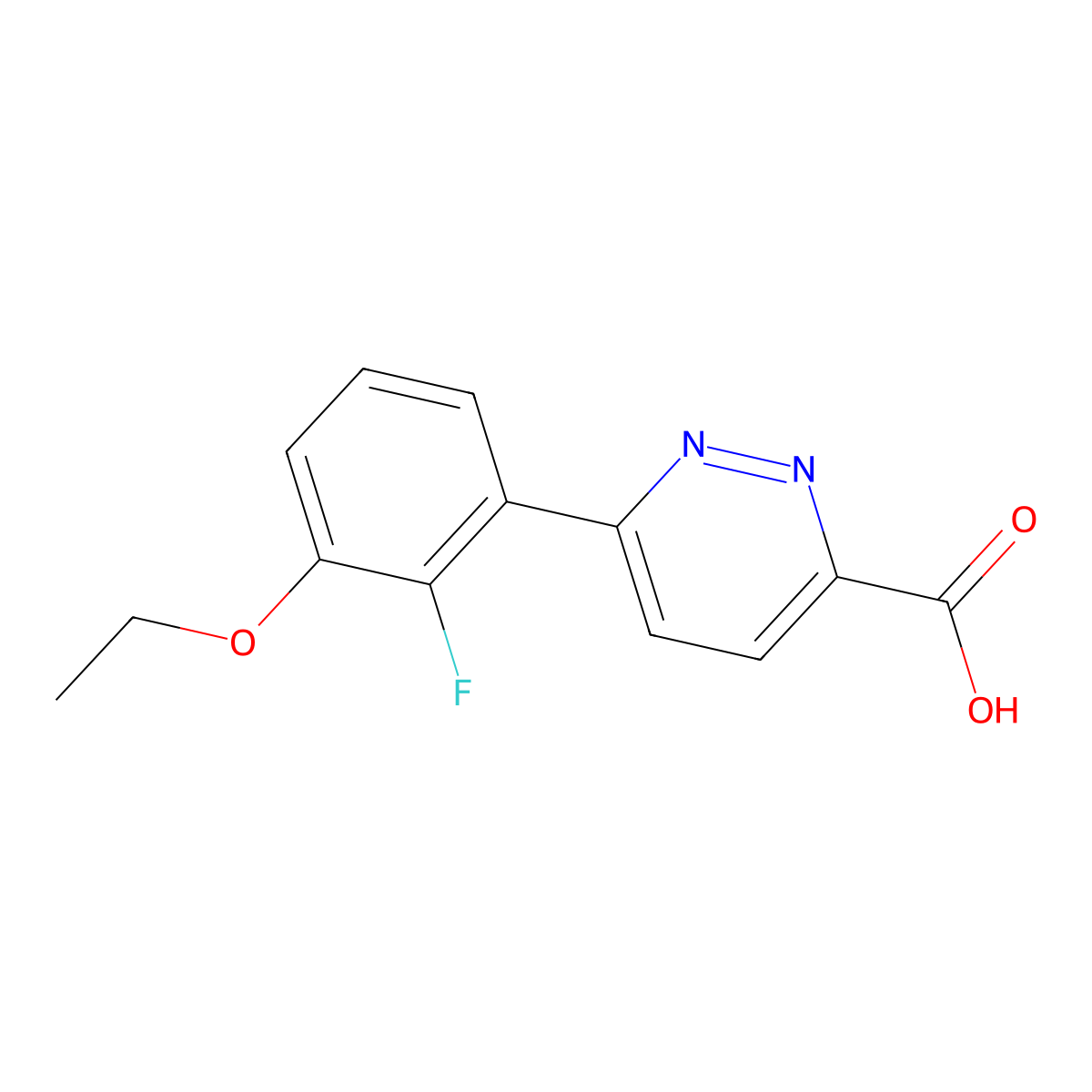 6-(3-Ethoxy-2-fluorophenyl)pyridazine-3-carboxylic acid molecular structure, CAS 2172221-40-6