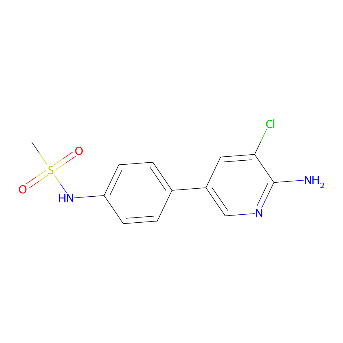N-[4-(6-amino-5-chloropyridin-3-yl)phenyl]methanesulfonamide molecular structure, CAS 2172221-58-6