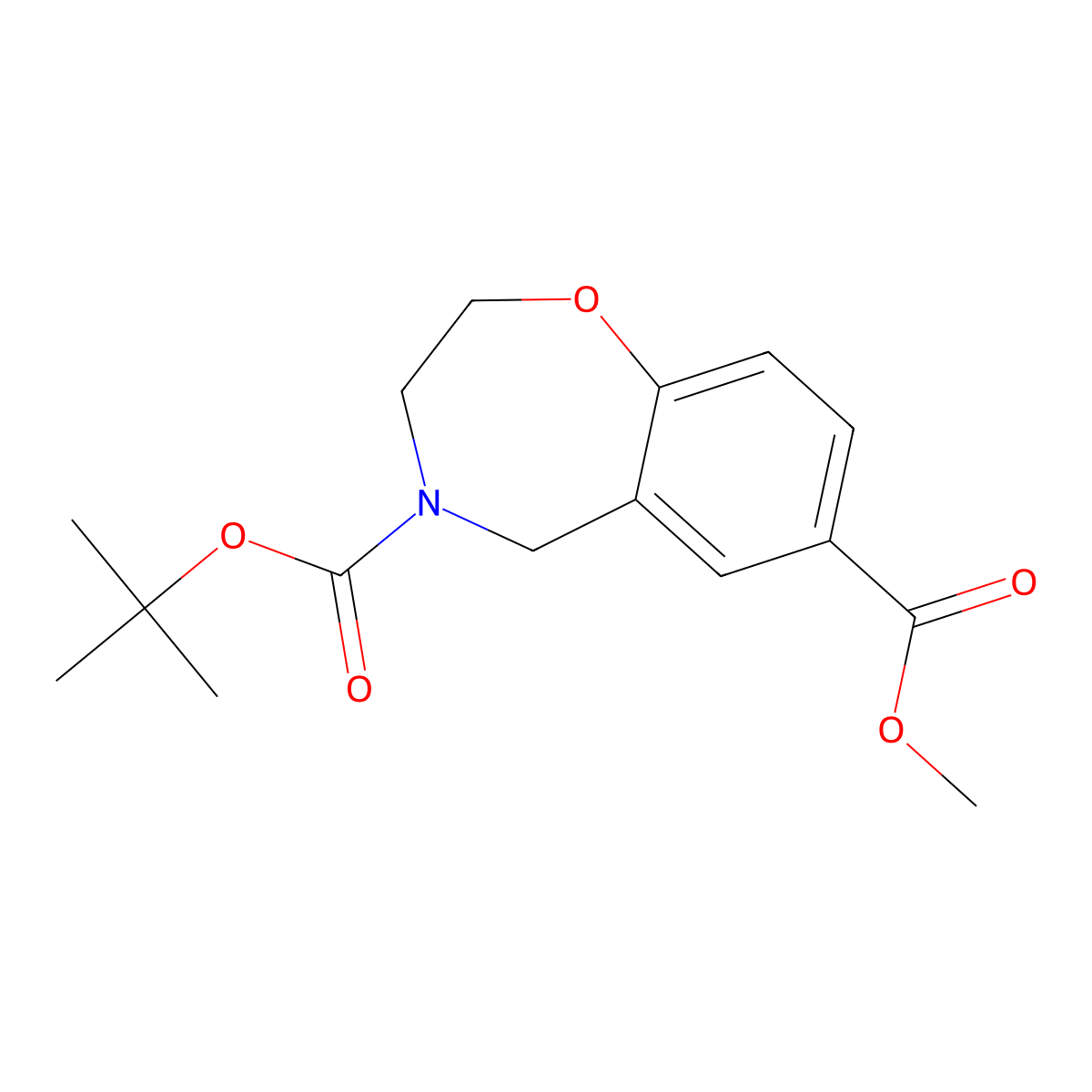 4-Tert-butyl 7-methyl 2,3,4,5-tetrahydro-1,4-benzoxazepine-4,7-dicarboxylate molecular structure, CAS 2172222-00-1