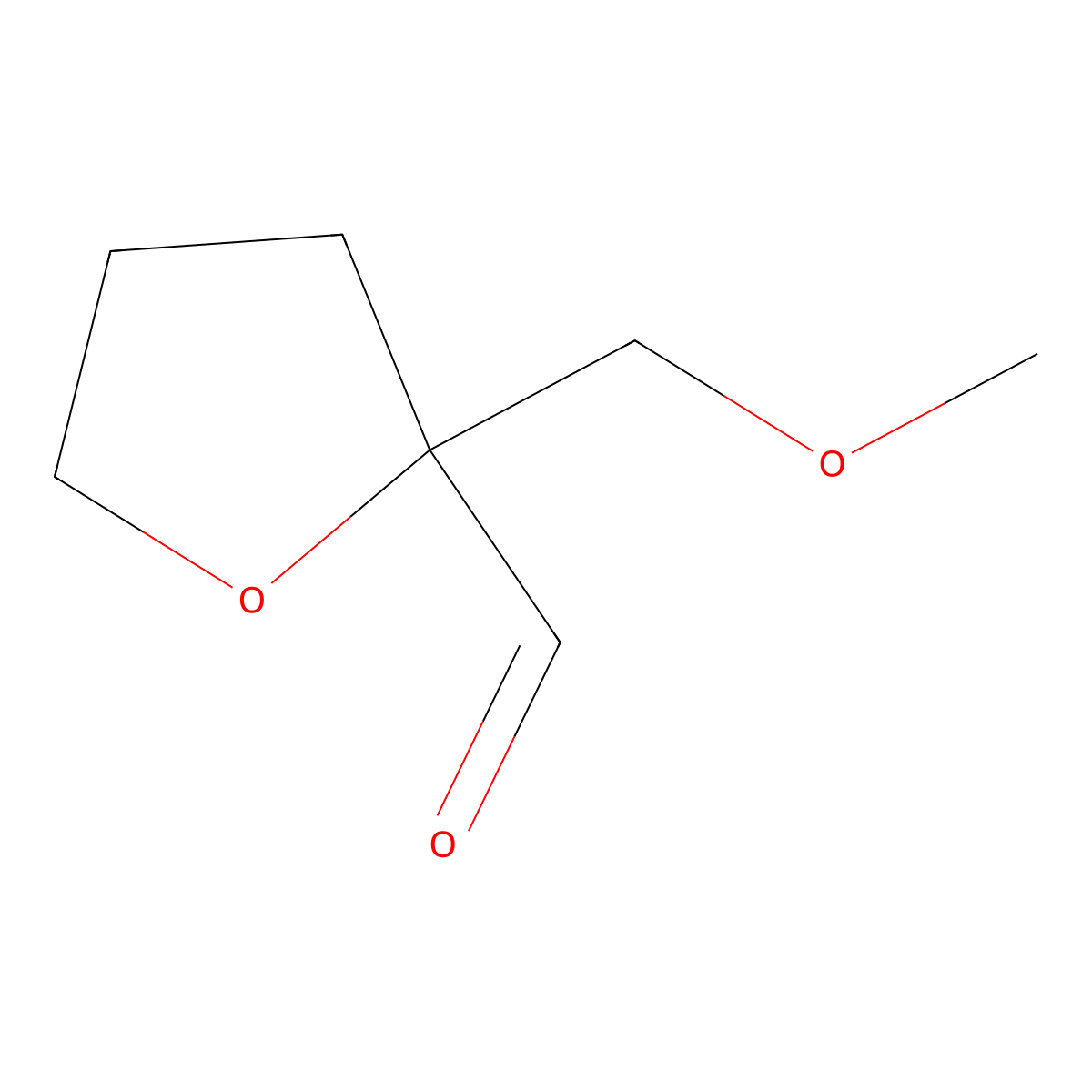 2-(Methoxymethyl)oxolane-2-carbaldehyde molecular structure, CAS 2172222-49-8