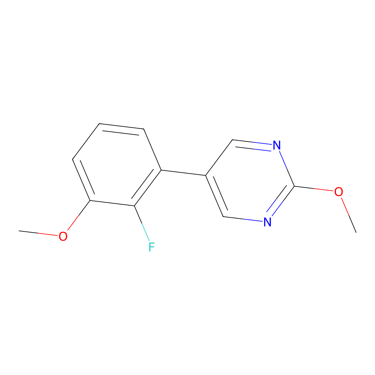 5-(2-Fluoro-3-methoxyphenyl)-2-methoxypyrimidine molecular structure, CAS 2172226-57-0