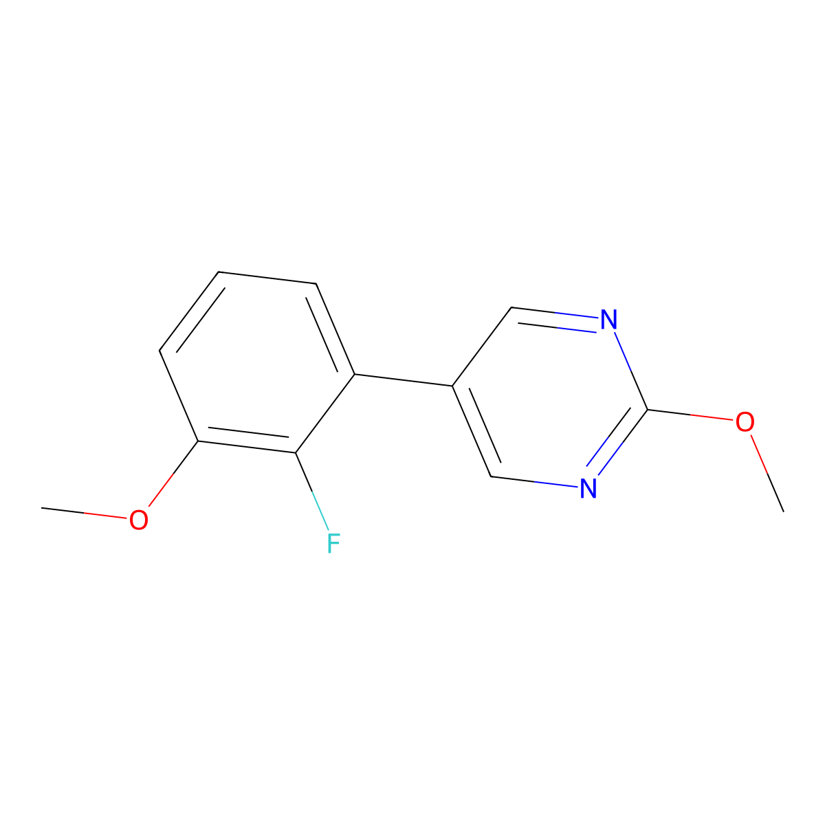 5-(2-Fluoro-3-methoxyphenyl)-2-methoxypyrimidine molecular structure, CAS 2172226-57-0