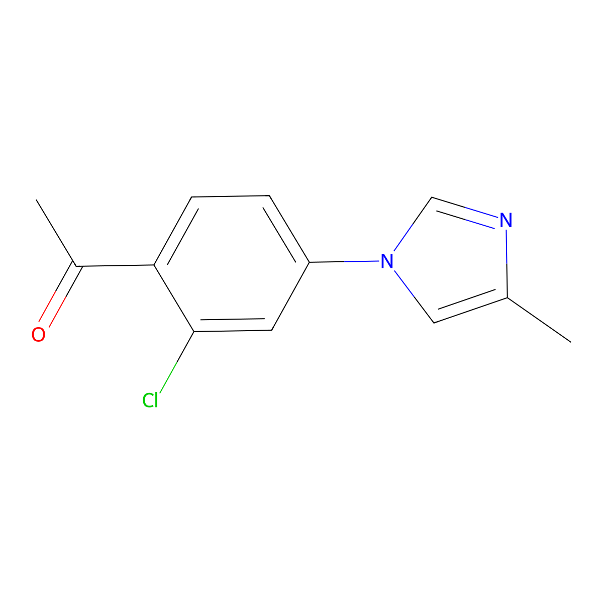 1-[2-chloro-4-(4-methyl-1H-imidazol-1-yl)phenyl]ethan-1-one molecular structure, CAS 2172227-82-4