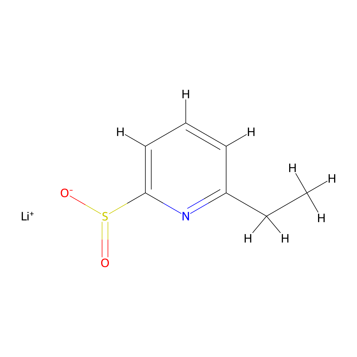 Lithium(1+) ion 6-ethylpyridine-2-sulfinate molecular structure, CAS 2172230-07-6