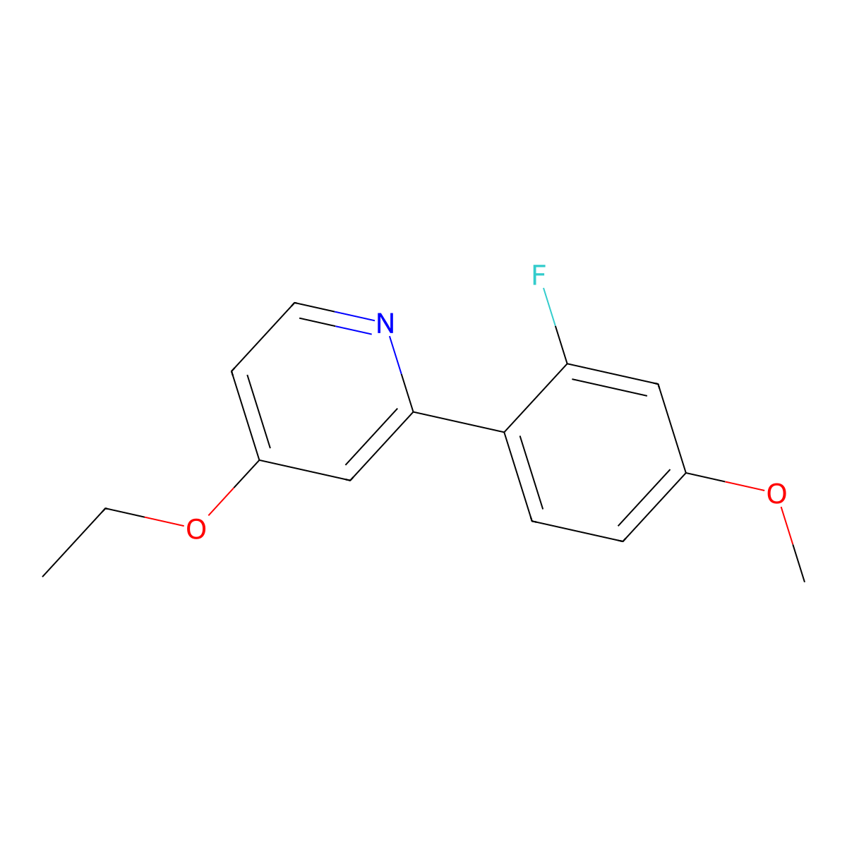 4-Ethoxy-2-(2-fluoro-4-methoxyphenyl)pyridine molecular structure, CAS 2172230-37-2