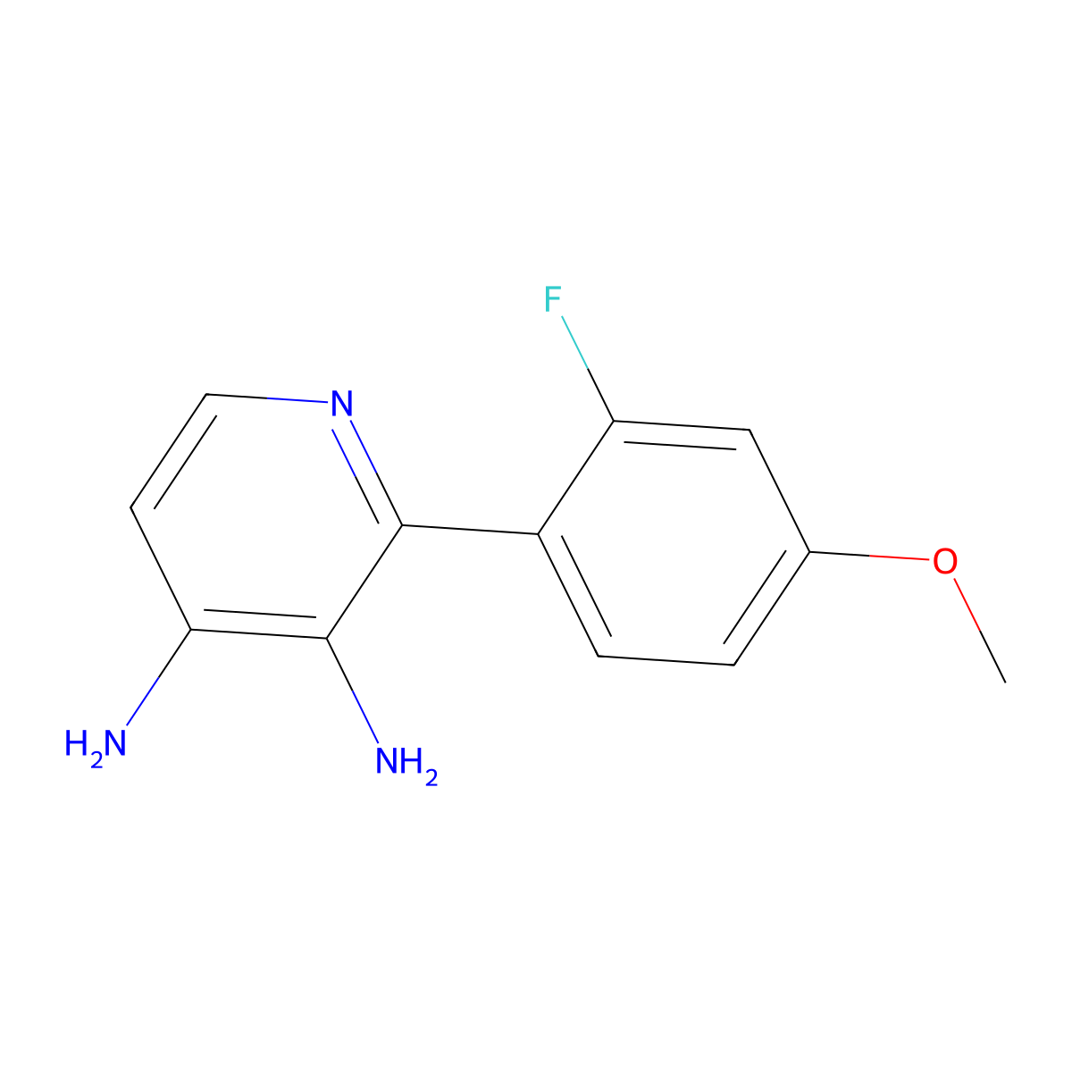 2-(2-Fluoro-4-methoxyphenyl)pyridine-3,4-diamine molecular structure, CAS 2172230-42-9