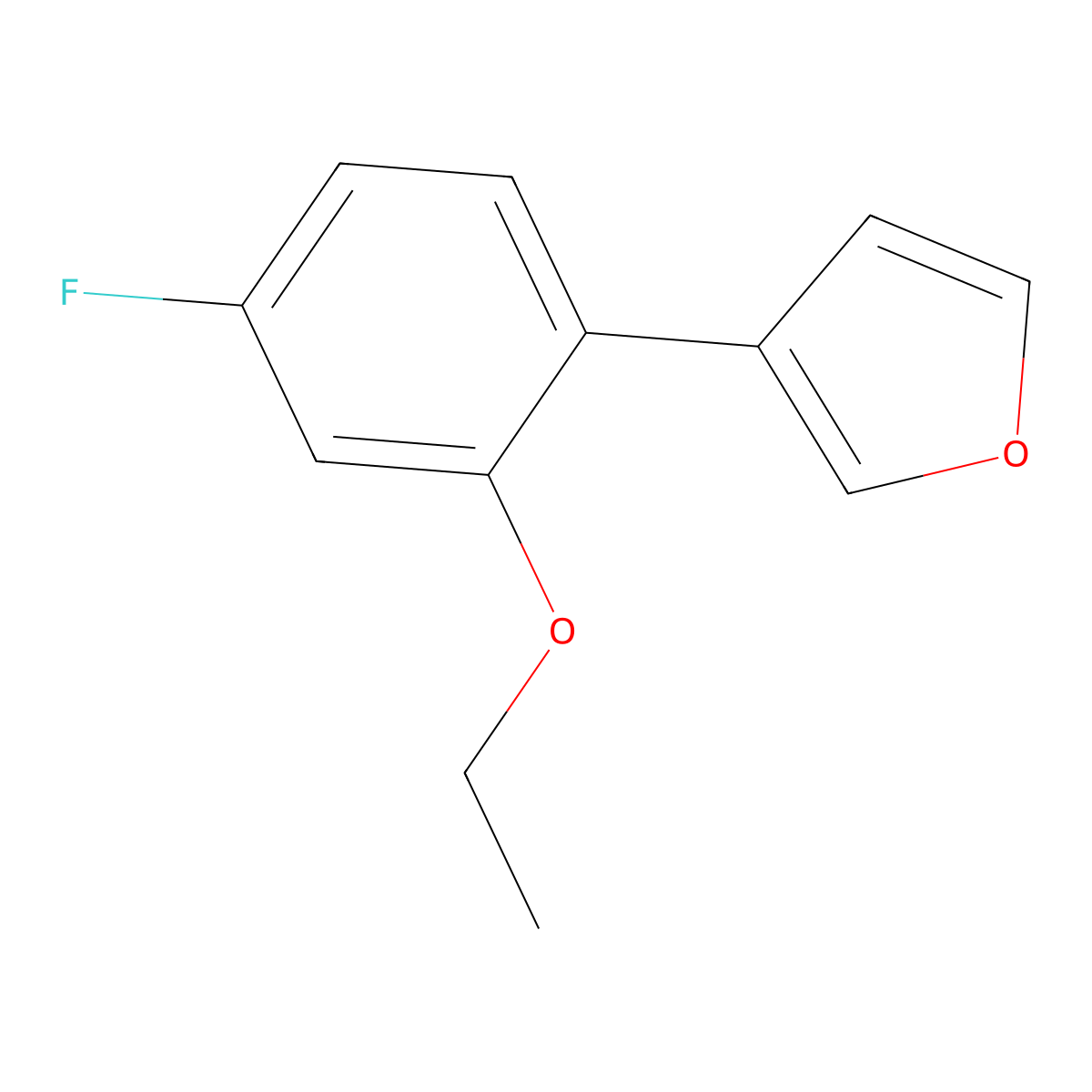 3-(2-Ethoxy-4-fluorophenyl)furan molecular structure, CAS 2172232-17-4