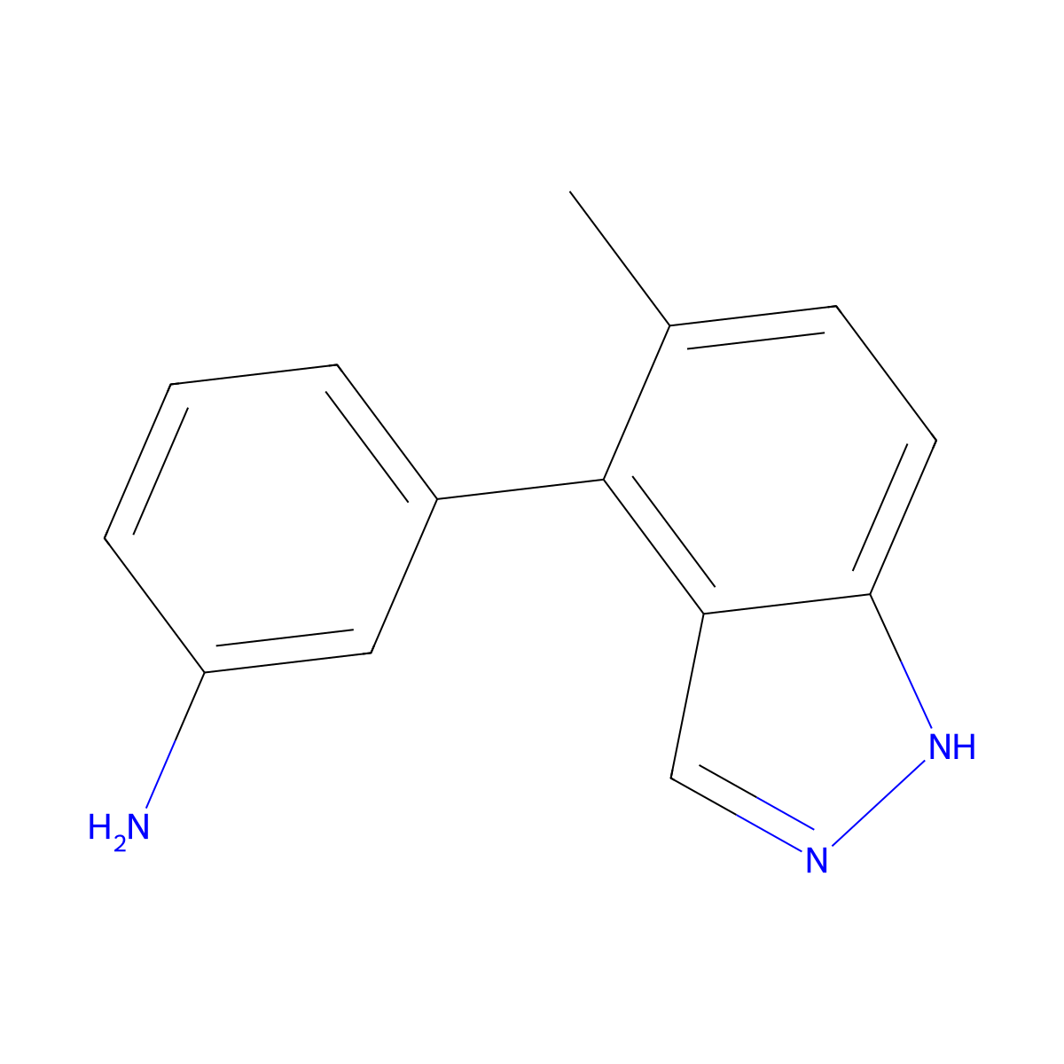 3-(5-methyl-1H-indazol-4-yl)aniline molecular structure, CAS 2172234-32-9