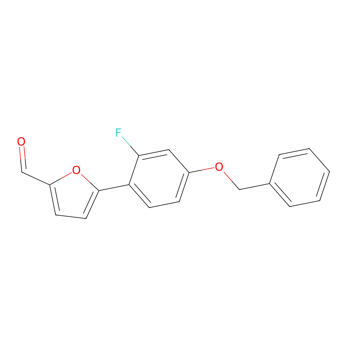 5-[4-(Benzyloxy)-2-fluorophenyl]furan-2-carbaldehyde molecular structure, CAS 2172234-37-4