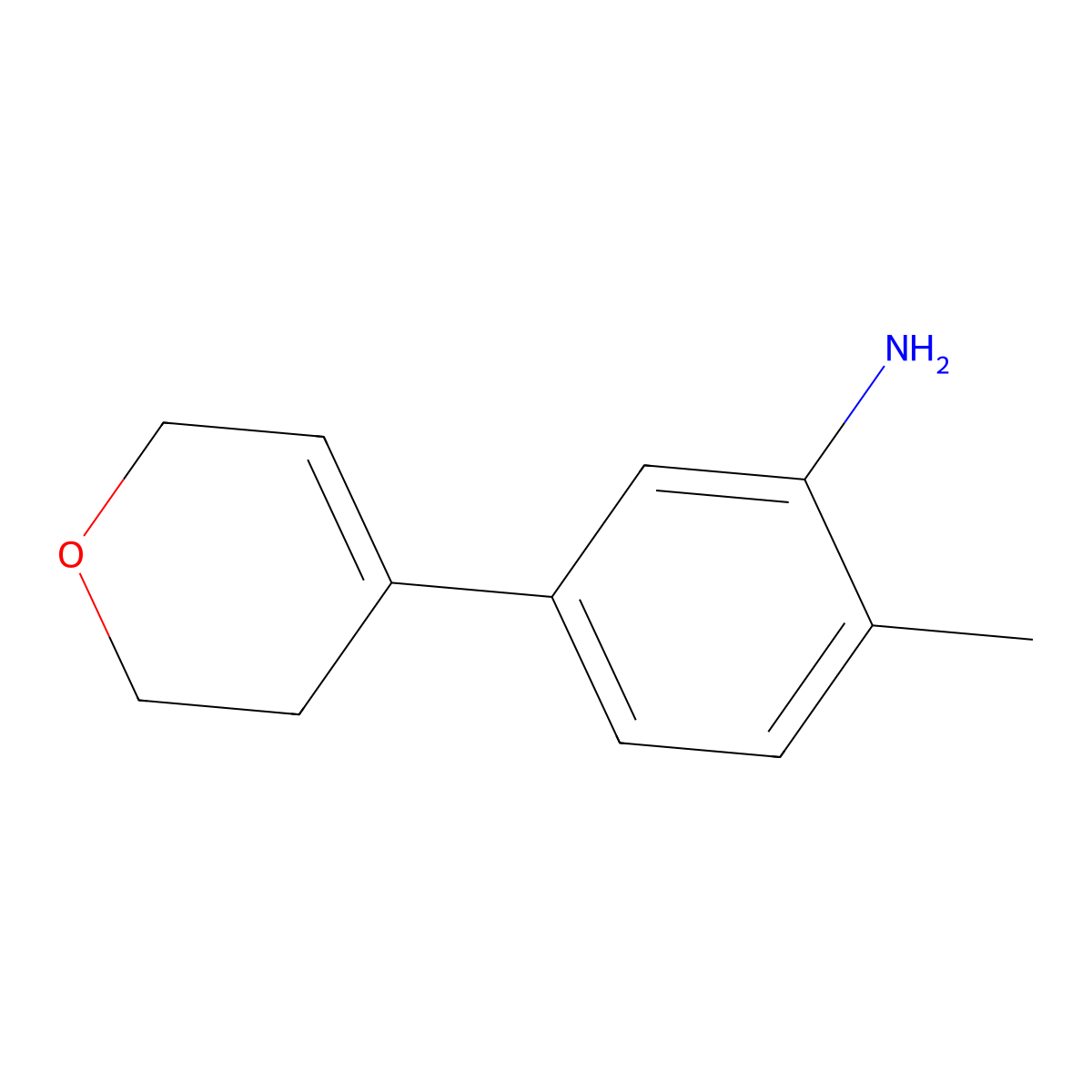 5-(3,6-dihydro-2H-pyran-4-yl)-2-methylaniline molecular structure, CAS 2172234-82-9