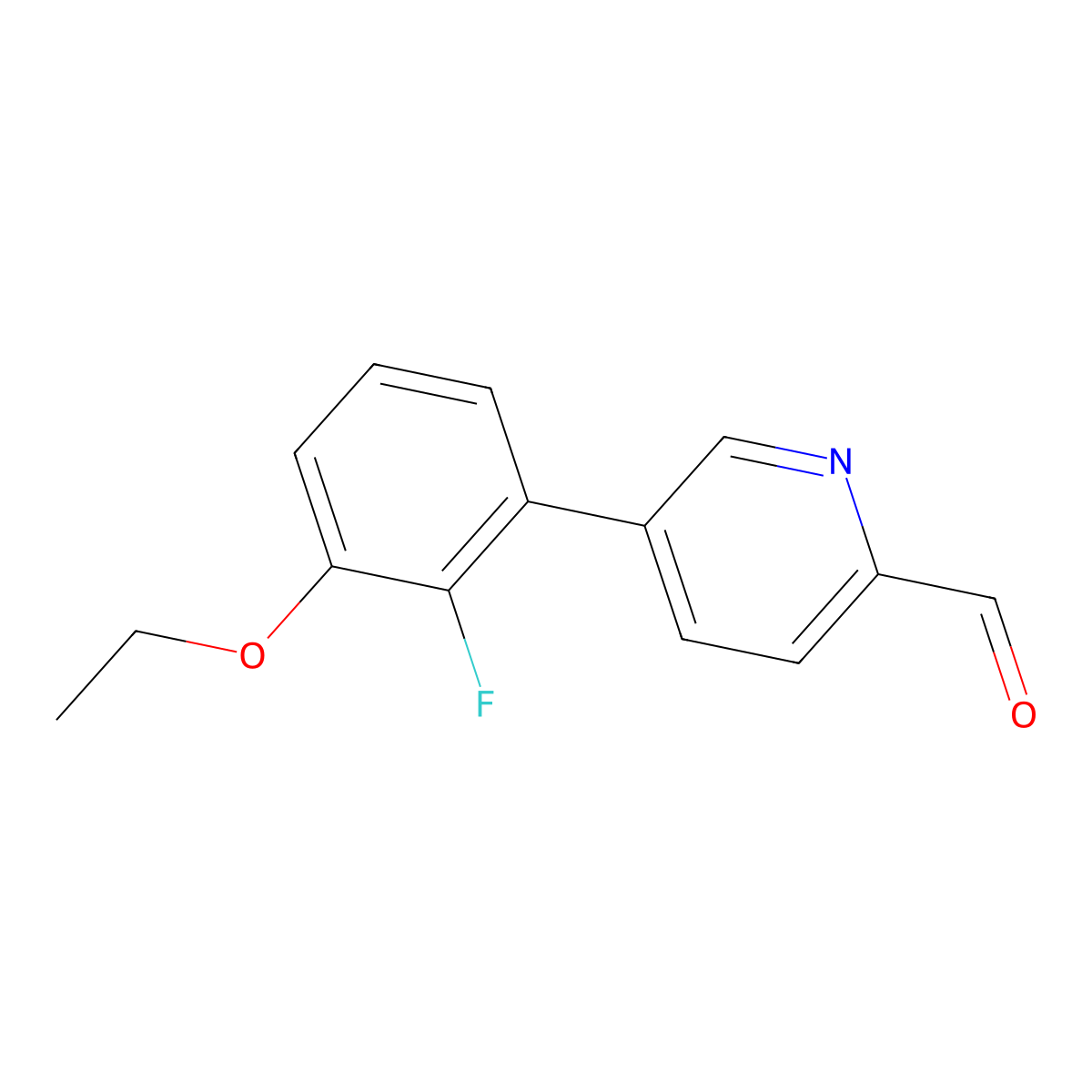 5-(3-Ethoxy-2-fluorophenyl)pyridine-2-carbaldehyde molecular structure, CAS 2172235-38-8