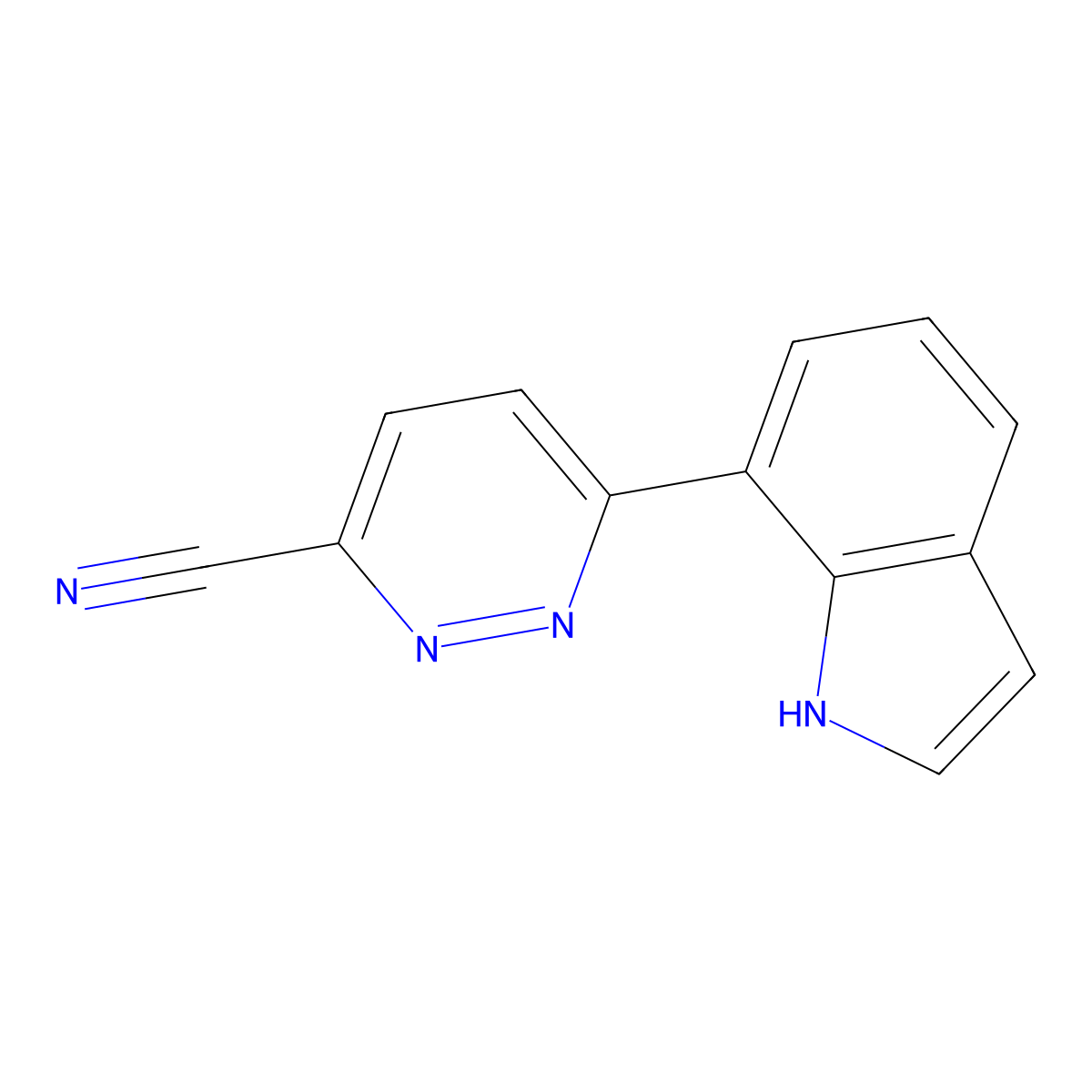 6-(1H-indol-7-yl)pyridazine-3-carbonitrile molecular structure, CAS 2172236-22-3