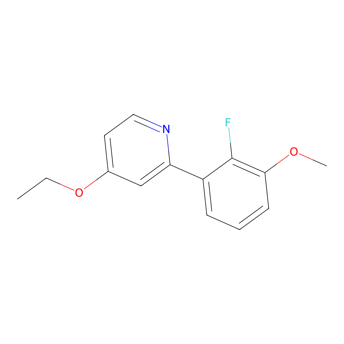 4-Ethoxy-2-(2-fluoro-3-methoxyphenyl)pyridine molecular structure, CAS 2172236-41-6
