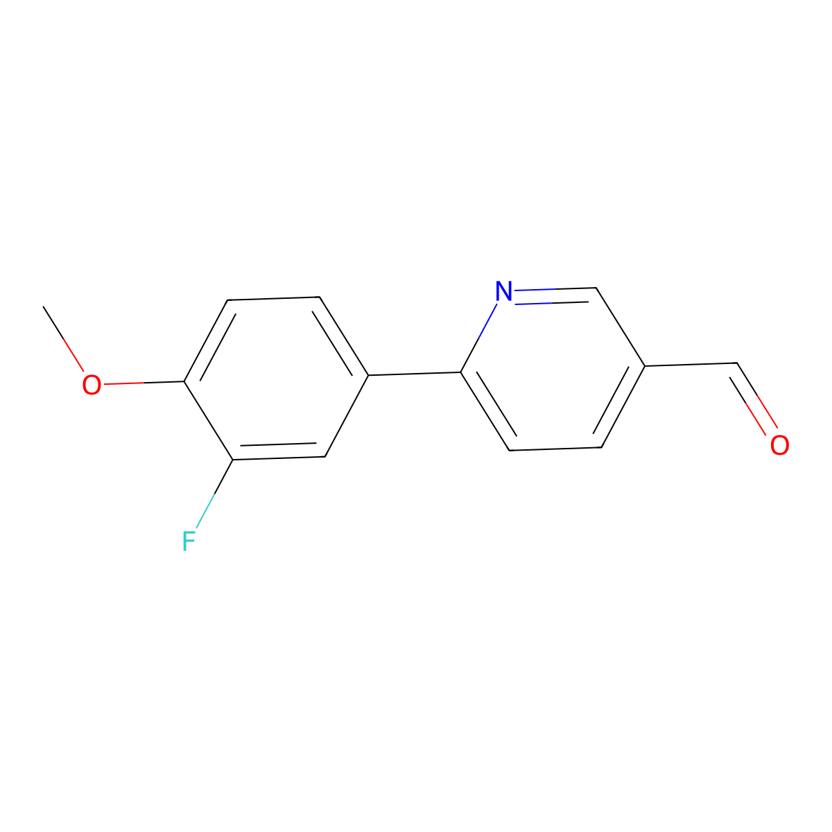 6-(3-Fluoro-4-methoxyphenyl)pyridine-3-carbaldehyde molecular structure, CAS 2172237-25-9