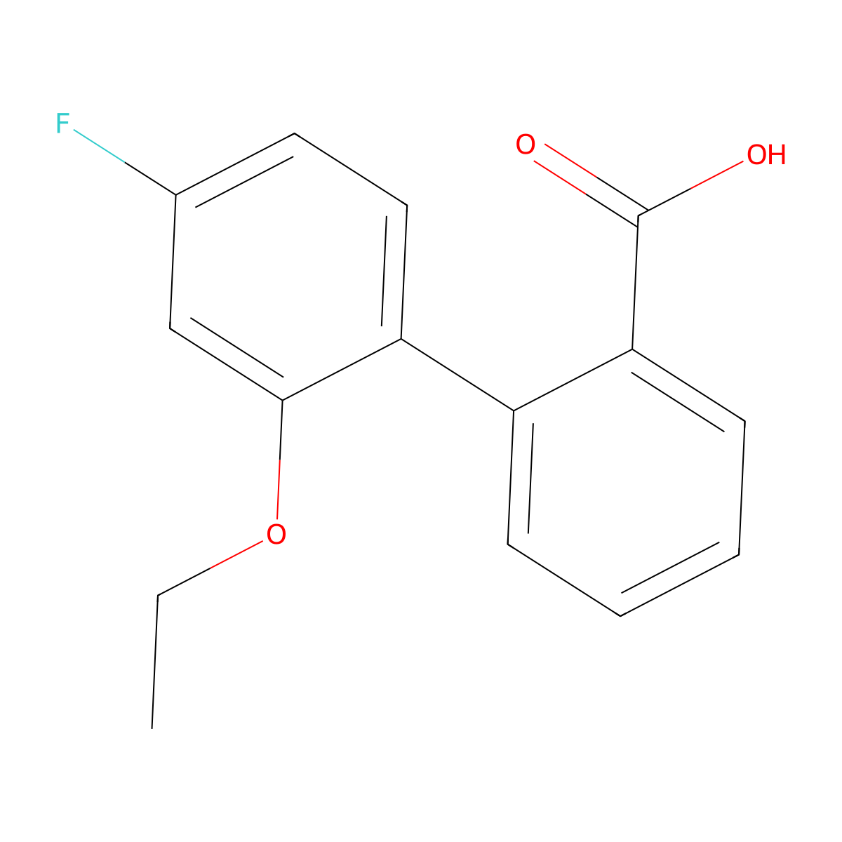 2-(2-Ethoxy-4-fluorophenyl)benzoic acid molecular structure, CAS 2172237-97-5