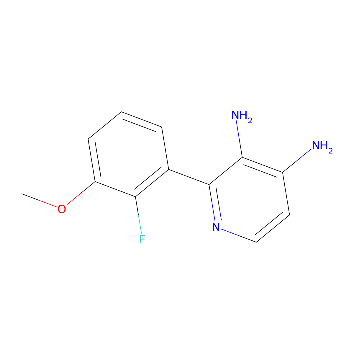 2-(2-Fluoro-3-methoxyphenyl)pyridine-3,4-diamine molecular structure, CAS 2172239-73-3
