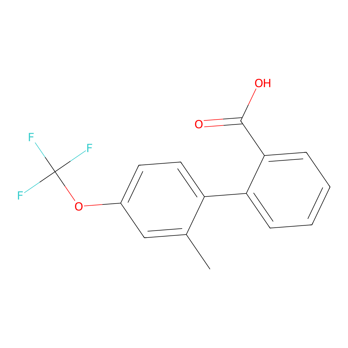 2'-Methyl-4'-(trifluoromethoxy)-[1,1'-biphenyl]-2-carboxylic acid molecular structure, CAS 2172240-06-9