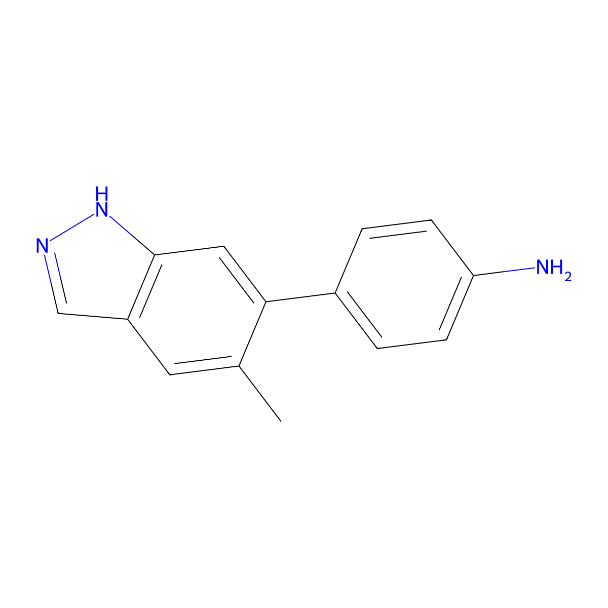 4-(5-methyl-1H-indazol-6-yl)aniline molecular structure, CAS 2172240-71-8