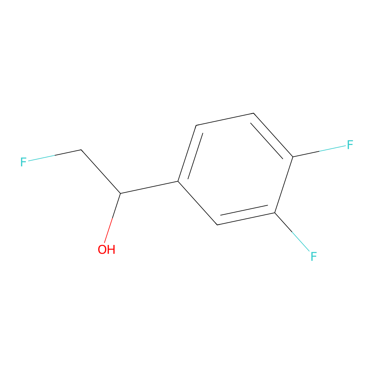 1-(3,4-Difluorophenyl)-2-fluoroethan-1-ol molecular structure, CAS 2172241-85-7