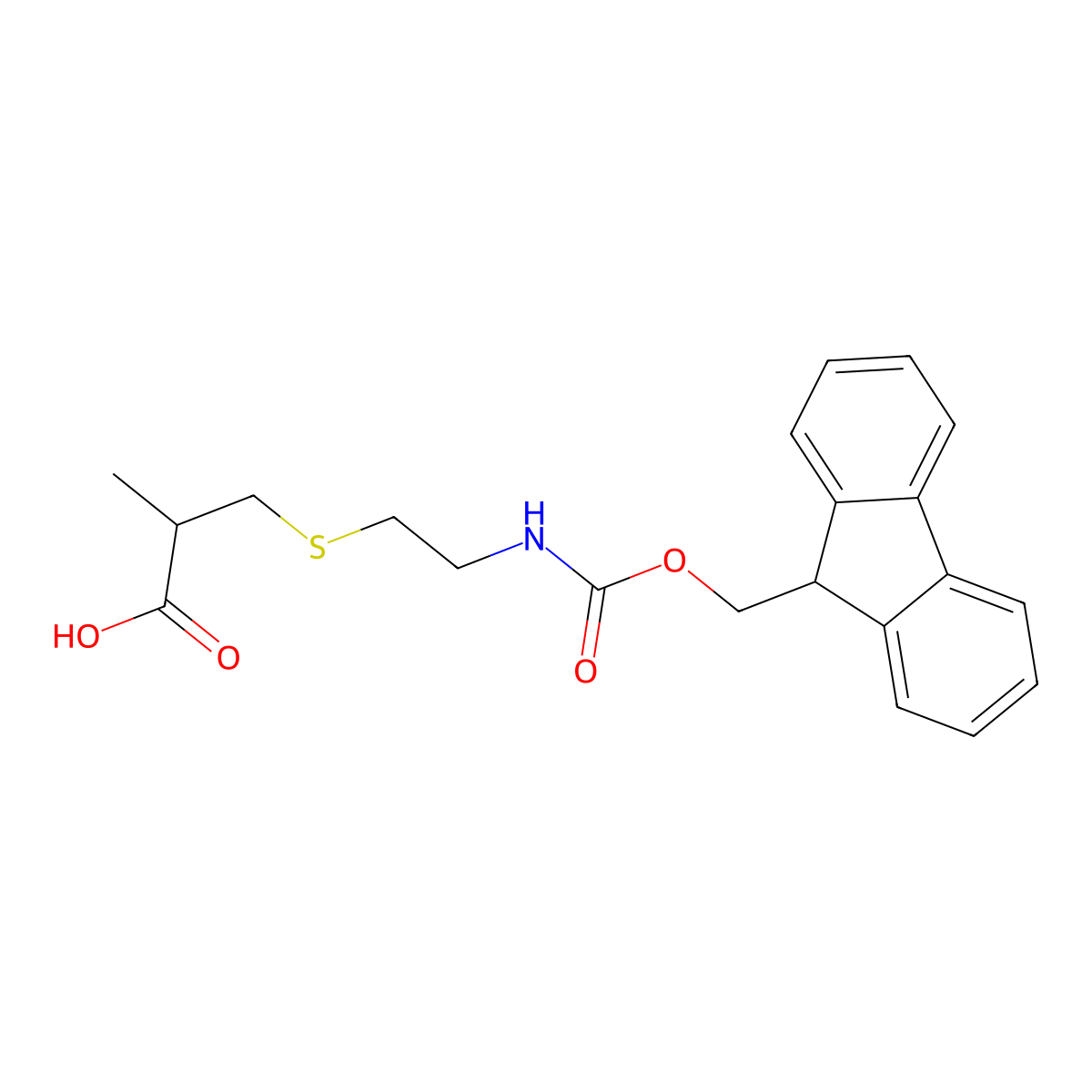 3-{[2-({[(9H-fluoren-9-yl)methoxy]carbonyl}amino)ethyl]sulfanyl}-2-methylpropanoic acid molecular structure, CAS 2172242-93-0