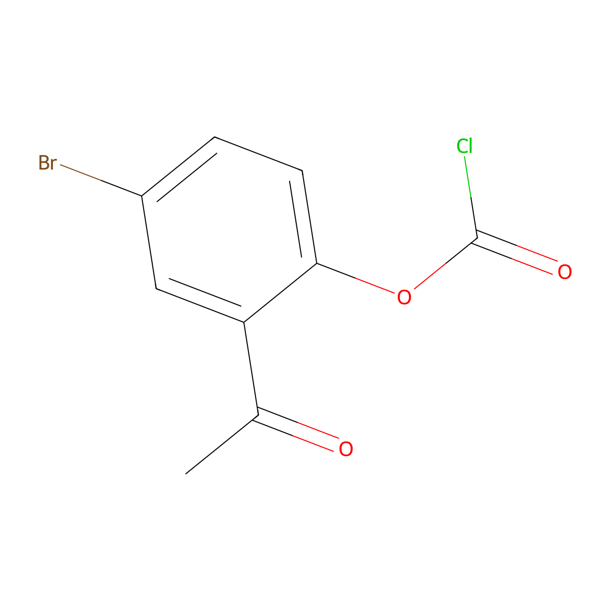 2-Acetyl-4-bromophenyl chloroformate molecular structure, CAS 2172249-30-6