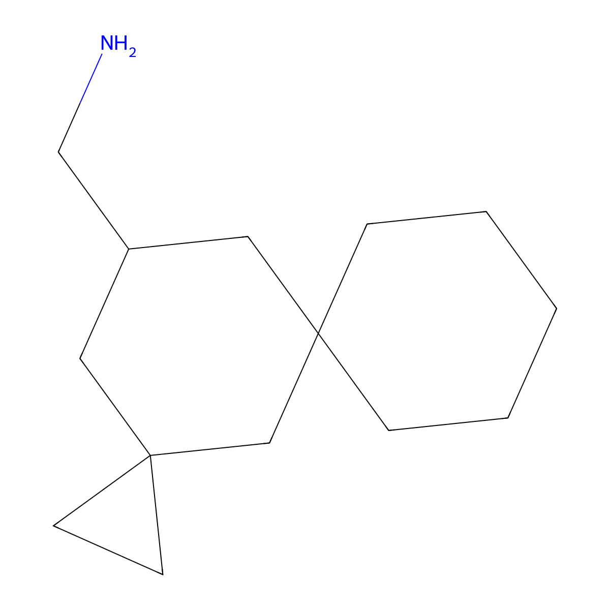 Dispiro[2.1.5^{5}.3^{3}]tridecan-12-ylmethanamine molecular structure, CAS 2172249-58-8