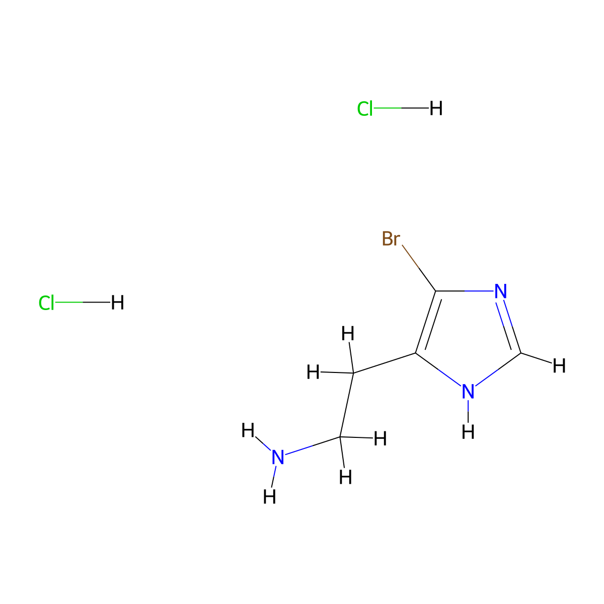 (2-(5-bromo-1H-imidazol-4-yl)ethyl)amine dihydrochloride molecular structure, CAS 2172251-28-2