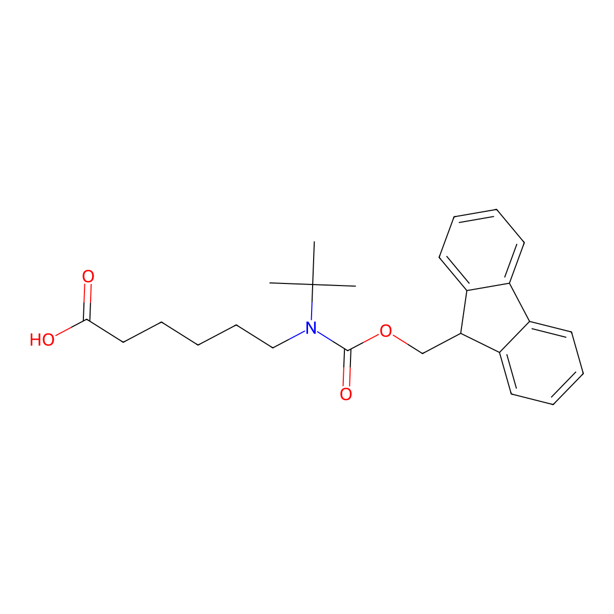 6-[tert-butyl({[(9H-fluoren-9-yl)methoxy]carbonyl})amino]hexanoic acid molecular structure, CAS 2172251-90-8
