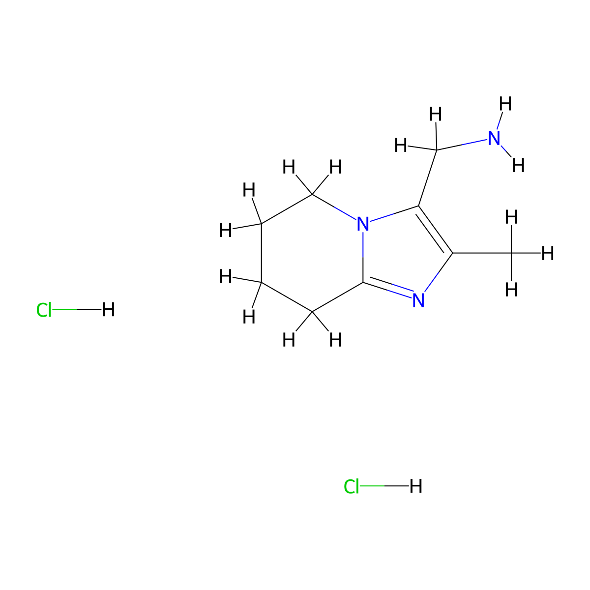 (2-Methyl-5,6,7,8-tetrahydroimidazo[1,2-a]pyridin-3-yl)methanamine dihydrochloride molecular structure, CAS 2172251-91-9