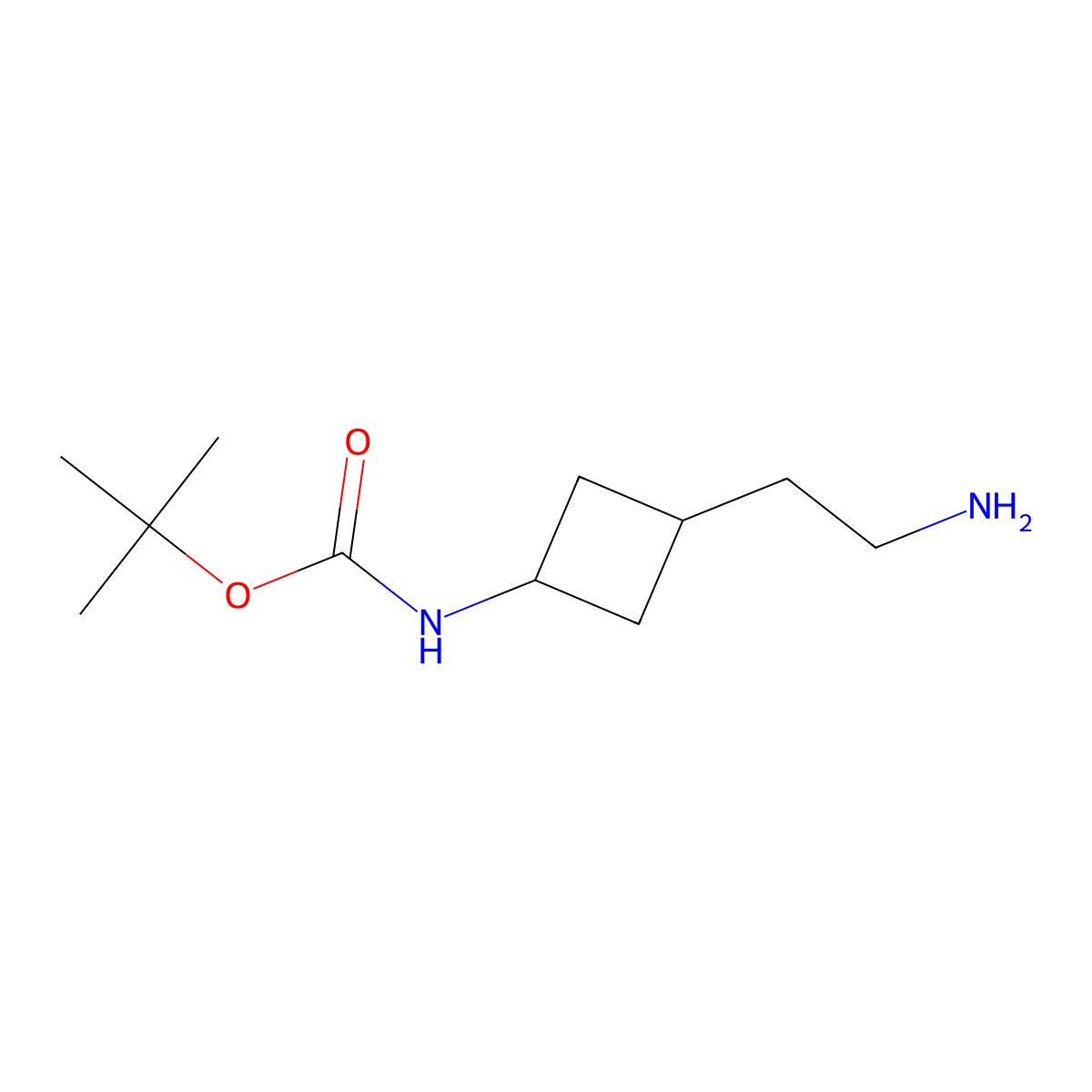 tert-butyl N-[(1s,3r)-3-(2-aminoethyl)cyclobutyl]carbamate molecular structure, CAS 2172252-02-5