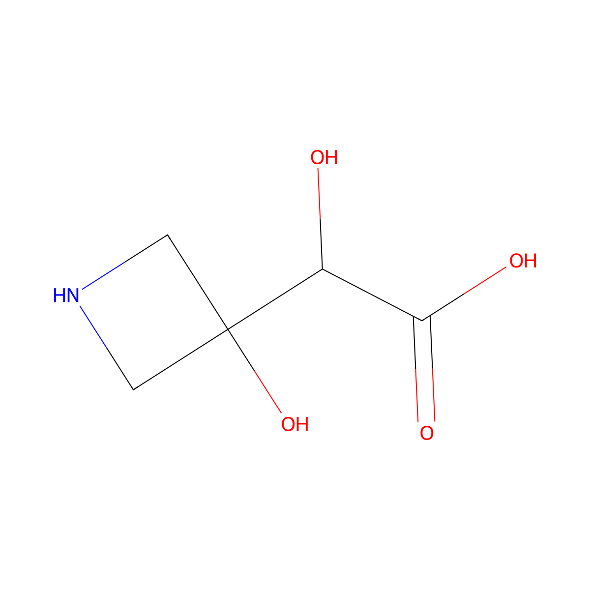 2-Hydroxy-2-(3-hydroxyazetidin-3-yl)acetic acid molecular structure, CAS 2172252-39-8
