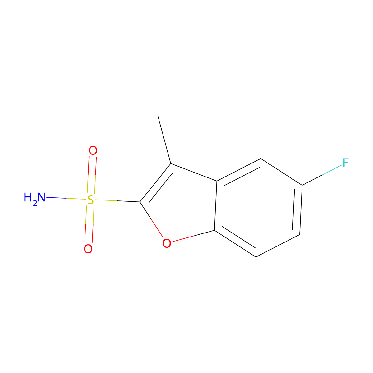 5-Fluoro-3-methyl-1-benzofuran-2-sulfonamide molecular structure, CAS 2172252-61-6