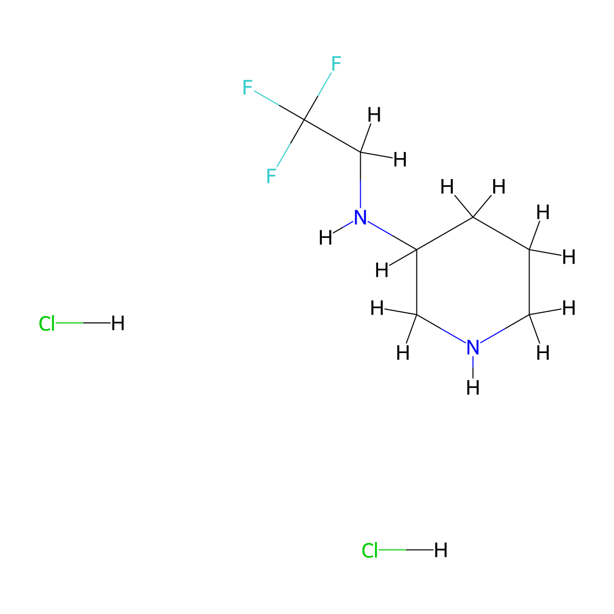 N-(2,2,2-Trifluoroethyl)piperidin-3-amine dihydrochloride molecular structure, CAS 2172253-10-8