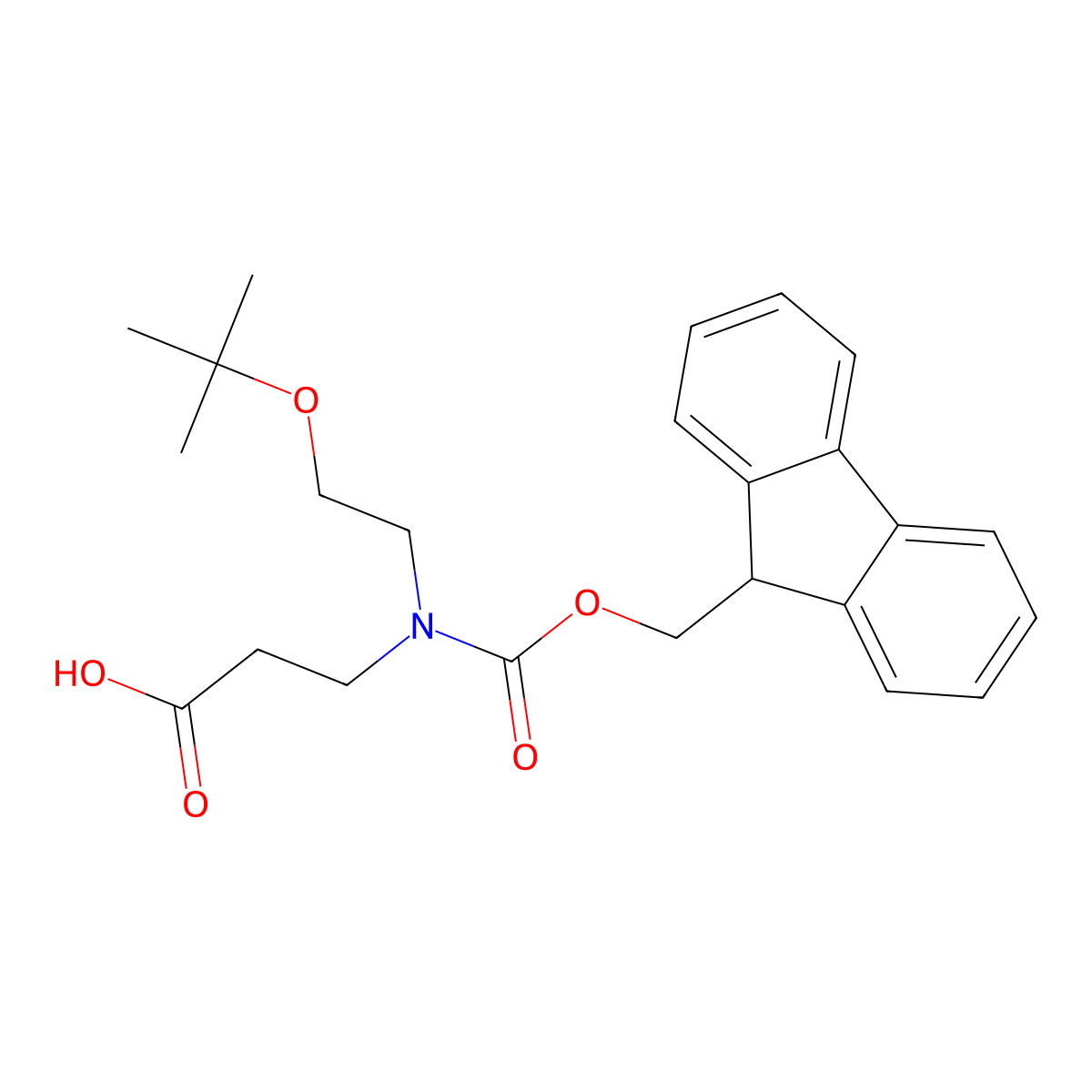 3-{[2-(tert-butoxy)ethyl]({[(9H-fluoren-9-yl)methoxy]carbonyl})amino}propanoic acid molecular structure, CAS 2172254-86-1