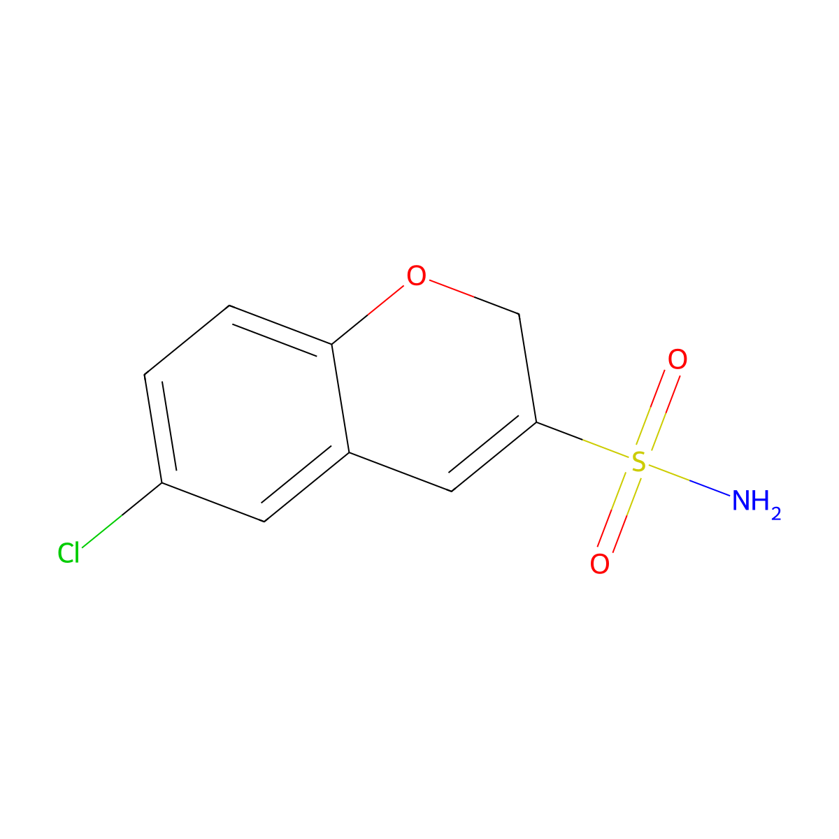 6-chloro-2H-chromene-3-sulfonamide molecular structure, CAS 2172256-53-8