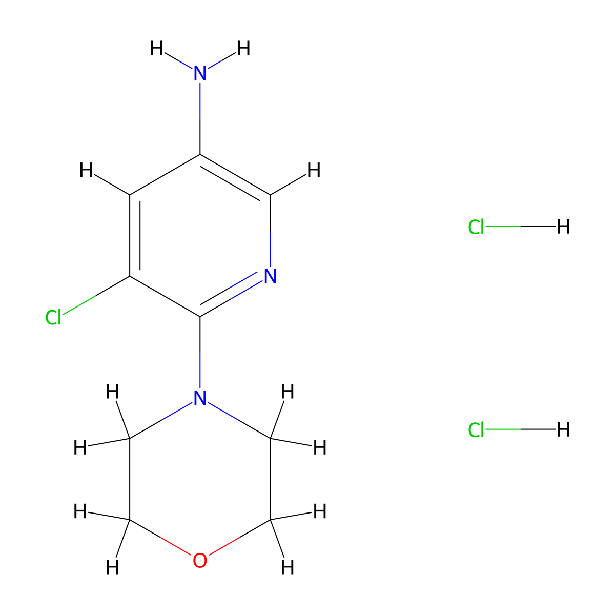 5-Chloro-6-(morpholin-4-yl)pyridin-3-amine dihydrochloride molecular structure, CAS 2172257-51-9