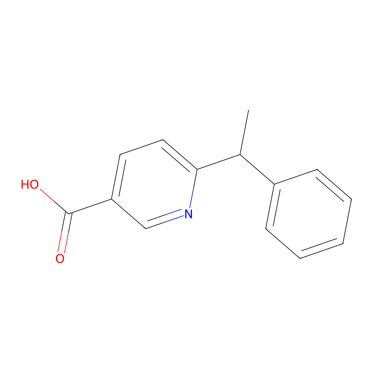 6-(1-Phenylethyl)pyridine-3-carboxylic acid molecular structure, CAS 2172257-52-0