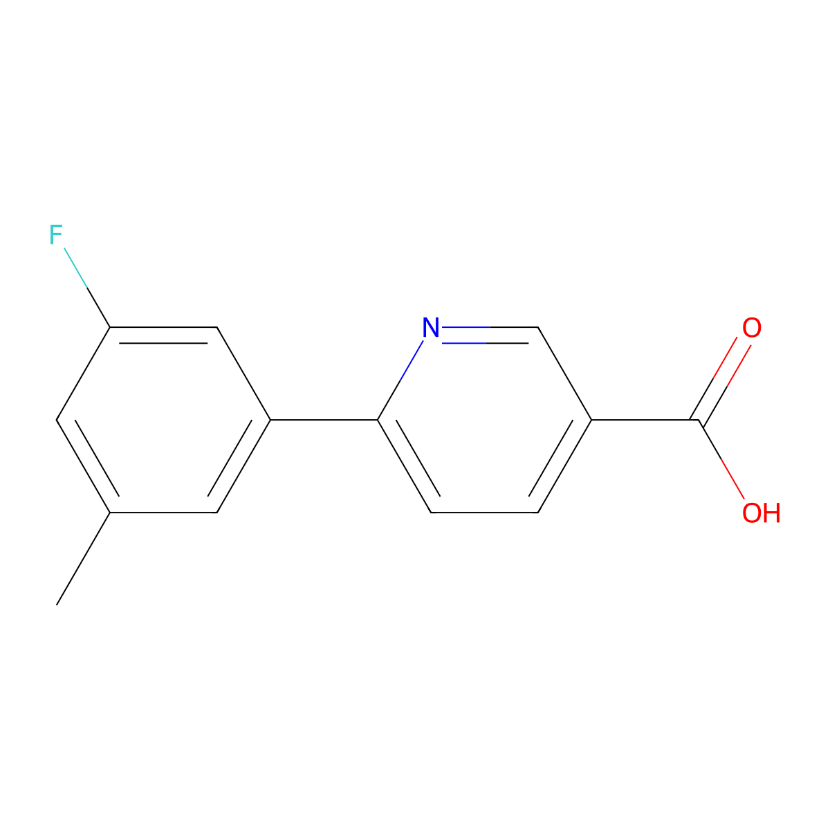 6-(3-Fluoro-5-methylphenyl)pyridine-3-carboxylic acid molecular structure, CAS 2172257-70-2