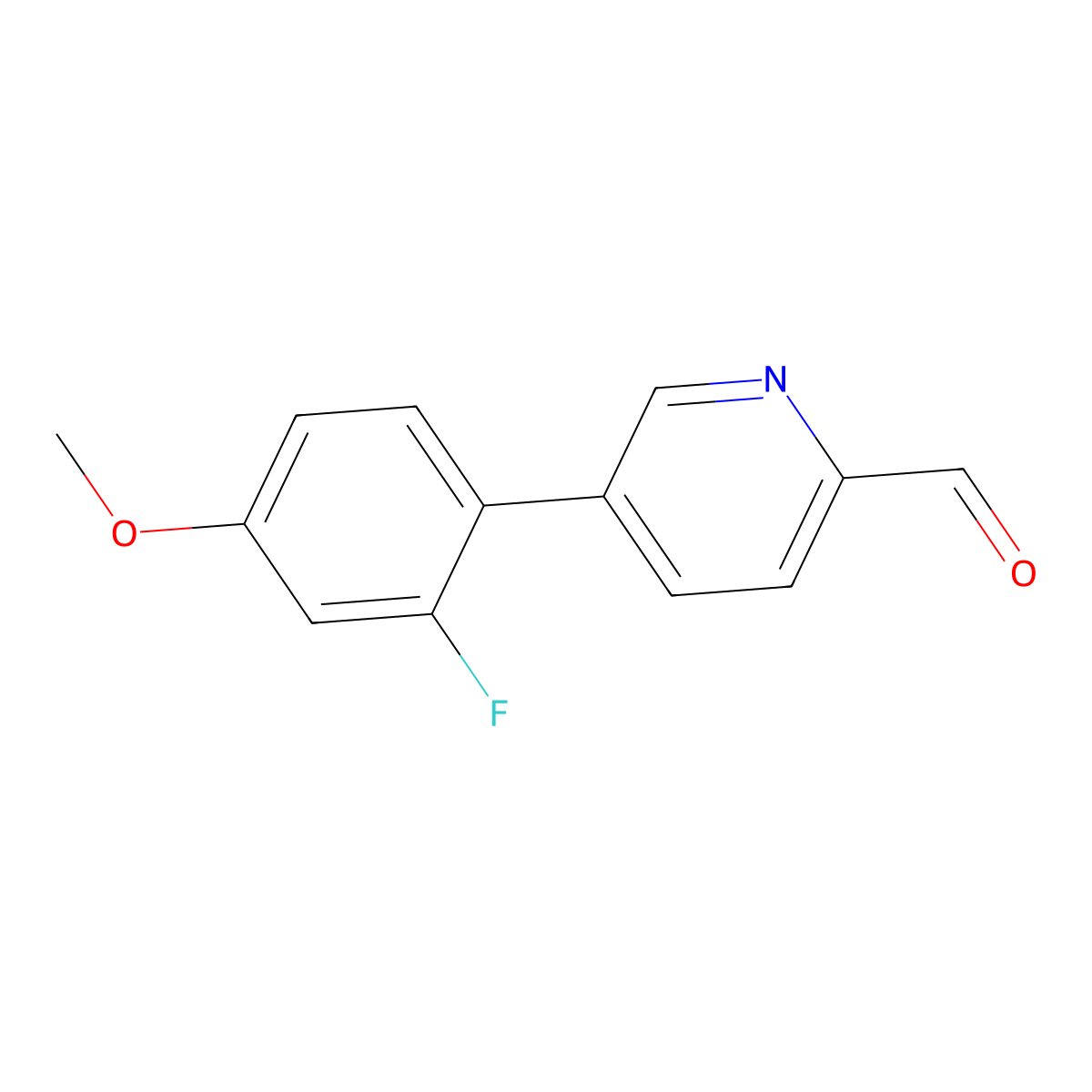5-(2-Fluoro-4-methoxyphenyl)pyridine-2-carbaldehyde molecular structure, CAS 2172259-22-0